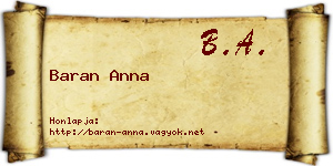 Baran Anna névjegykártya